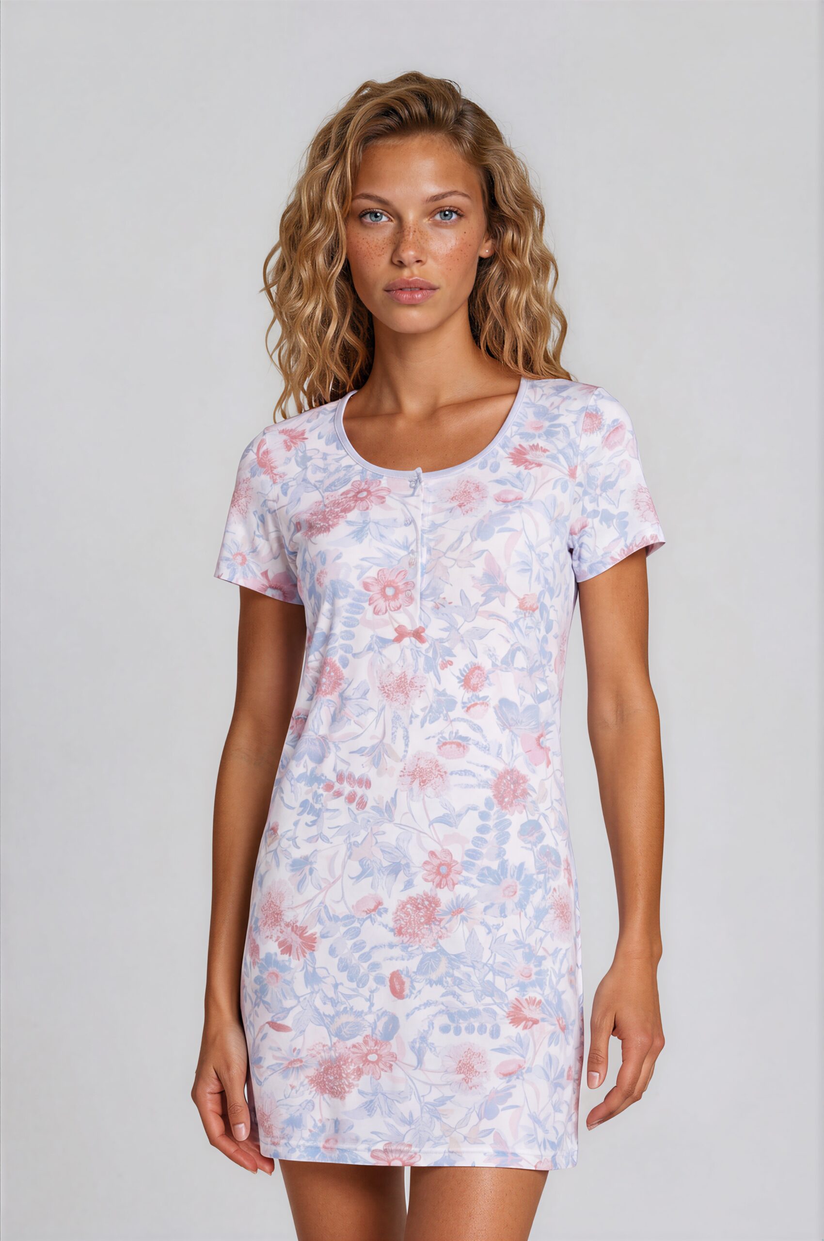 Γυναικείο Βαμβακερό Καλοκαιρινό Νυχτικό Pink Label S729