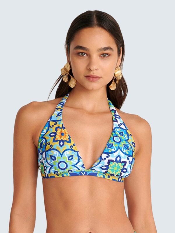 Μαγιό Blue Tiles Τριγωνικό Bikini Top Cup D 25366147D