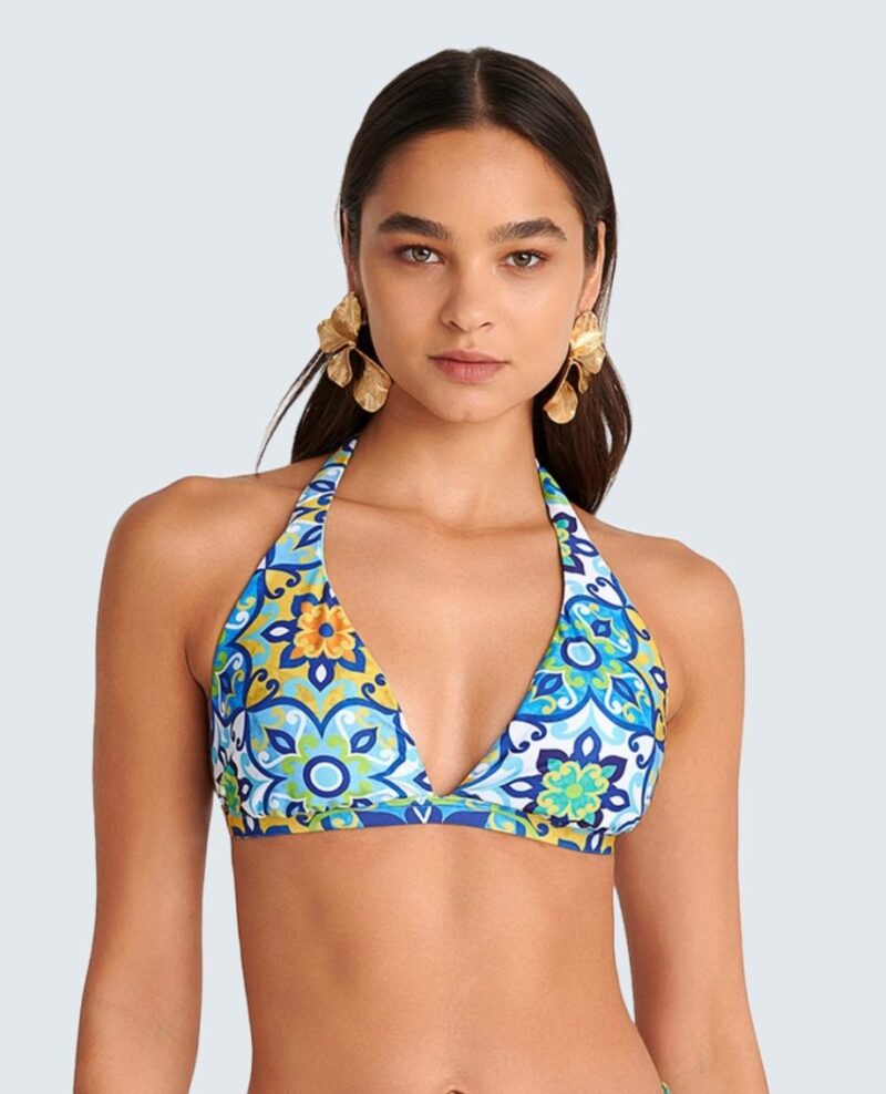 Μαγιό Blue Tiles Τριγωνικό Bikini Top Cup D 25366147D