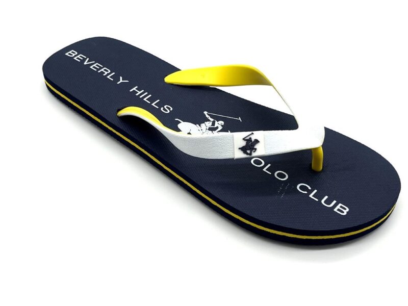 POLO CLUB BHPC Ανδρική παντόφλα μπλε με κίτρινες λεπτομέρειες PC1804new_45