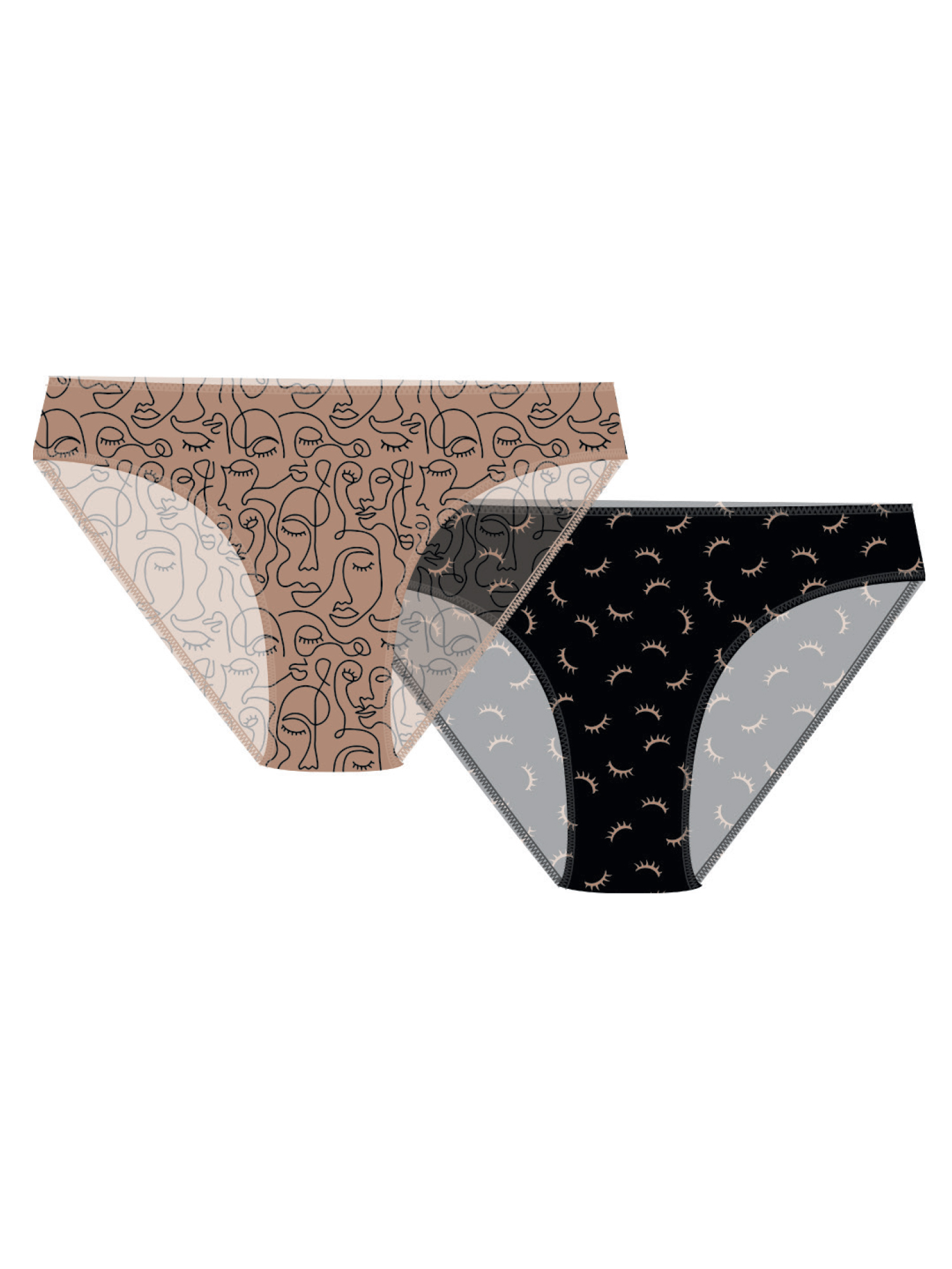 Σλιπ εμπριμέ απο bamboo (2 τμχ.) W2012-81_MULTI