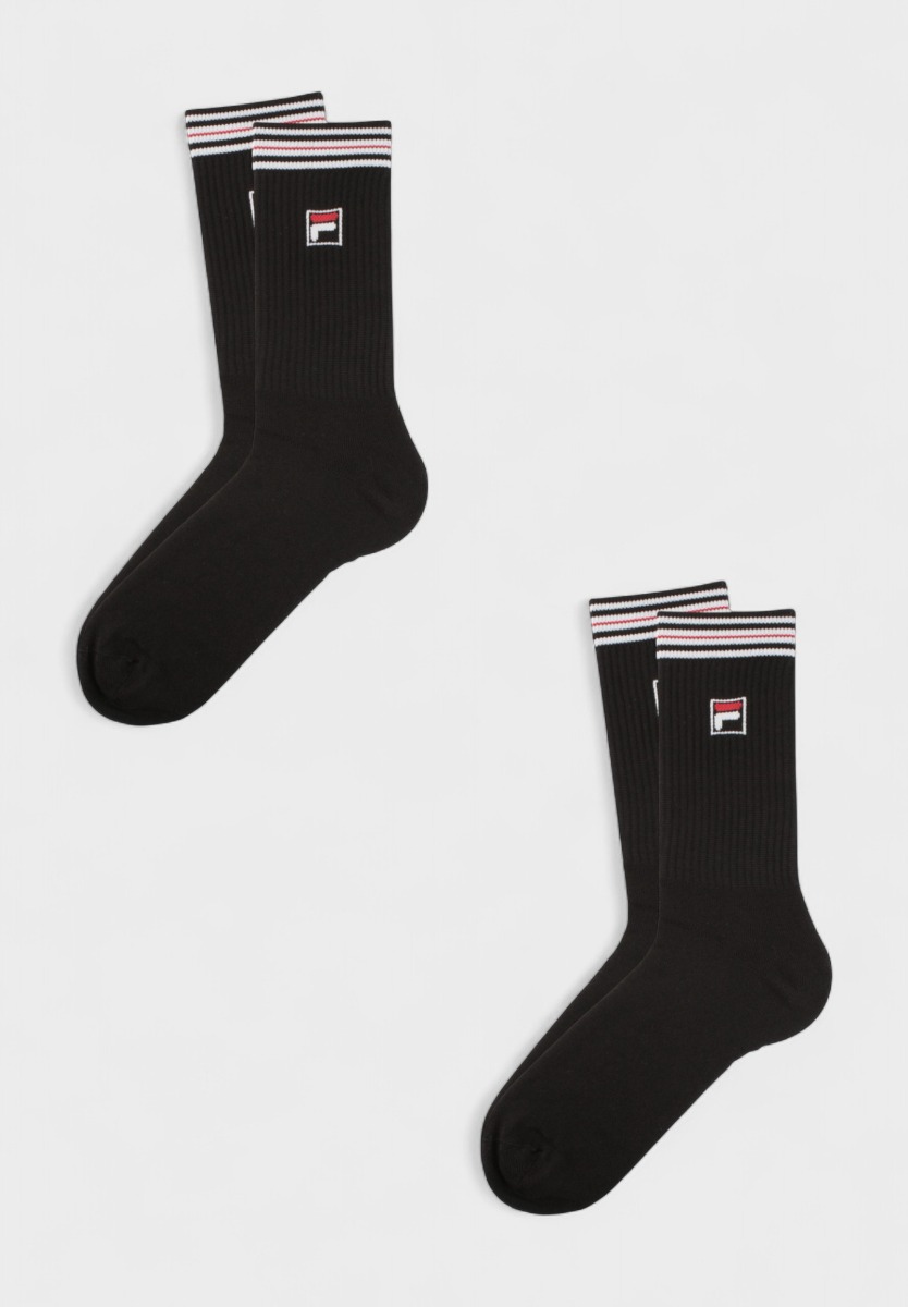 Κάλτσες FILA Unisex Αθλητικές Top Quality Black – Σετ 2 Ζευγάρια F17012-200