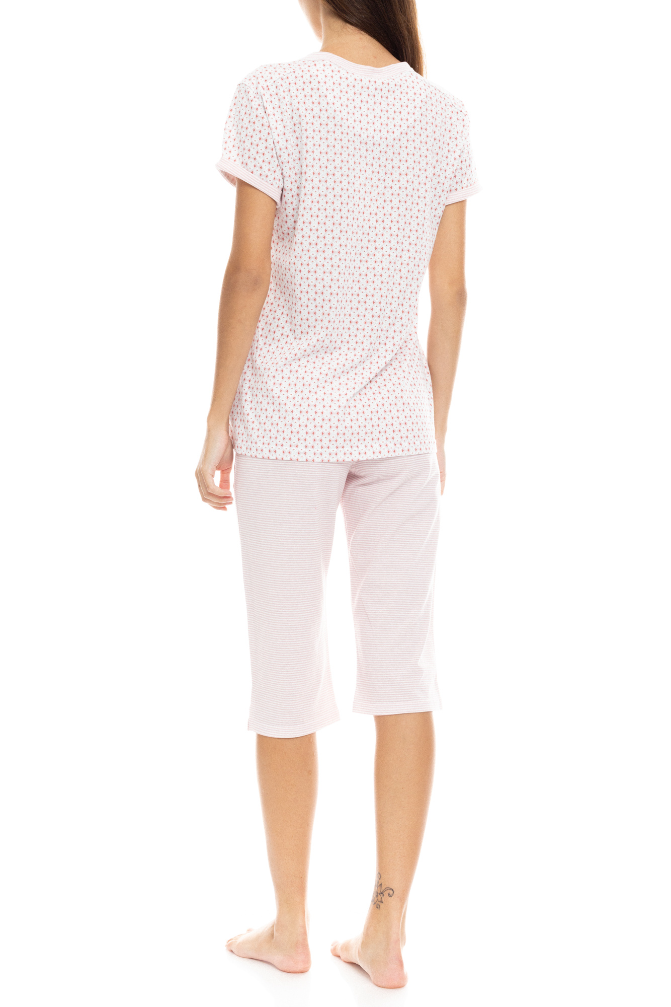 Γυναικεία Βαμβακερή Καλοκαιρινή Πυτζάμα Capri Pink S1334 - Image 4