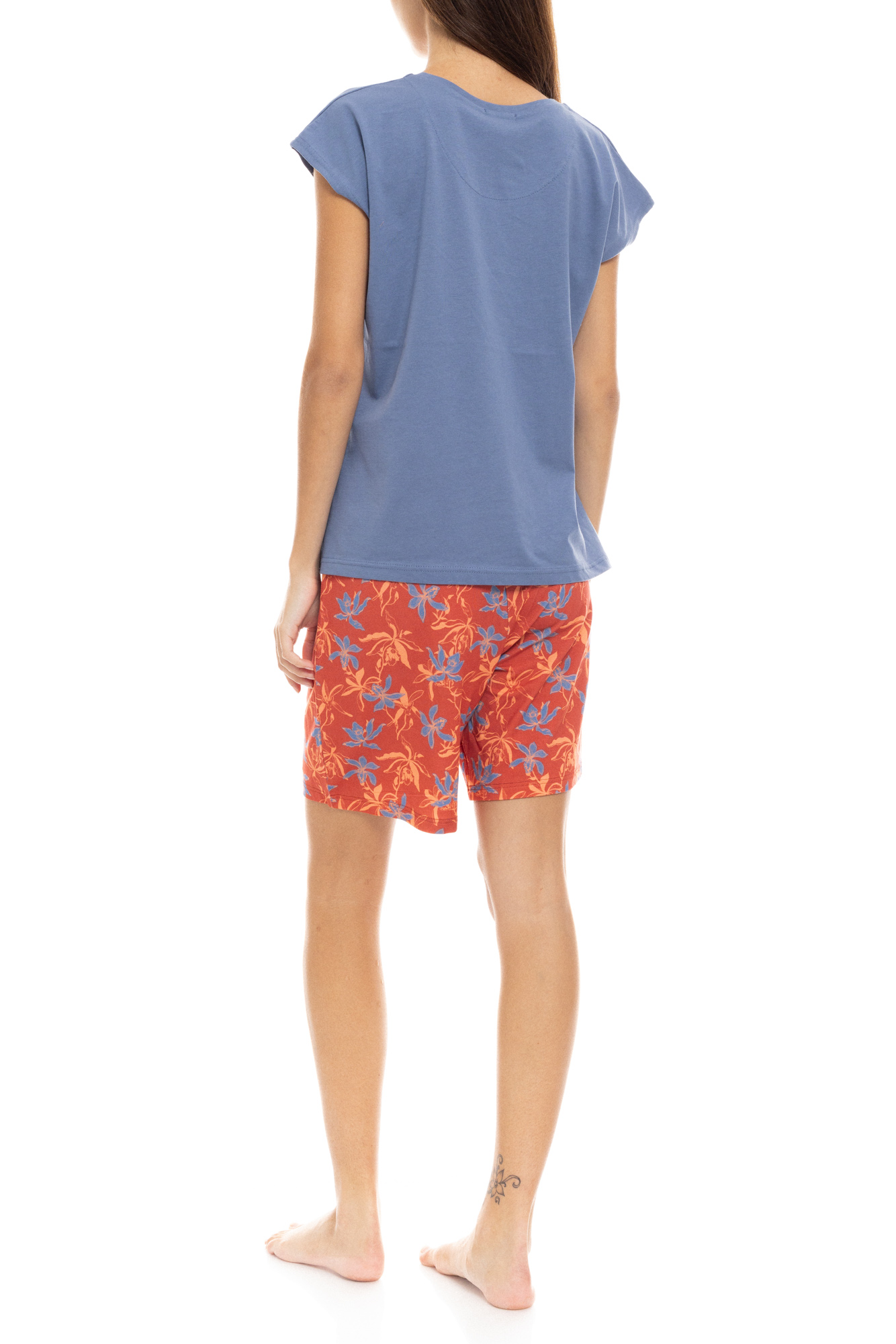 Γυναικεία Βαμβακερή Καλοκαιρινή Πυτζάμα Shorts Pink Label S1403 - Image 4